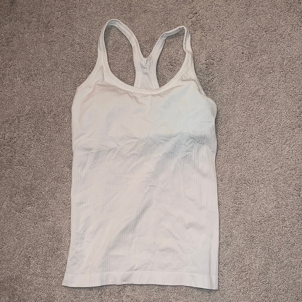 lululemon ebb to street white tank top